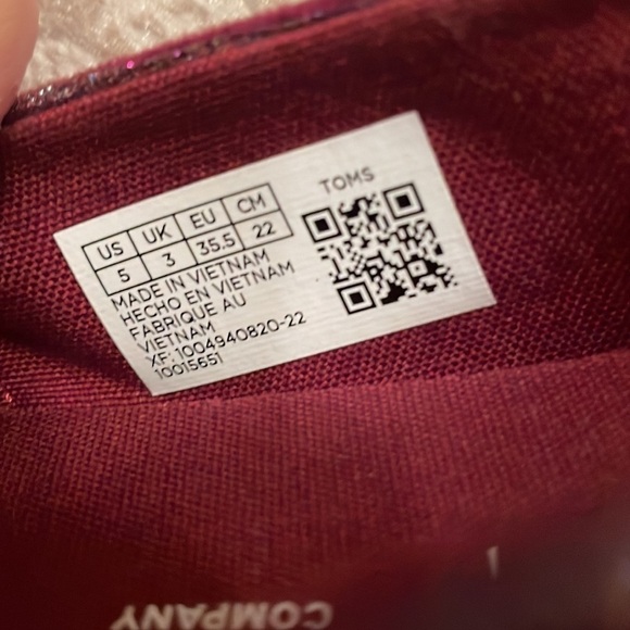 Brand New Toms Cabernet Glitter Rib Knit Slip On Shoes Casual Sparkly Canvas - Picture 10 of 16